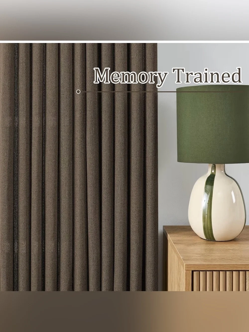 Brown Pinch Pleated Linen Curtains Semi Sheer Memory Trained 42”x102” 3 sets New